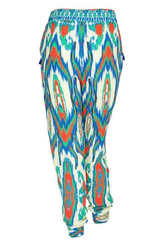 RESORTWEAR Ikat Hose in Grün mit Quasten Sonderangebot der Fabrik
