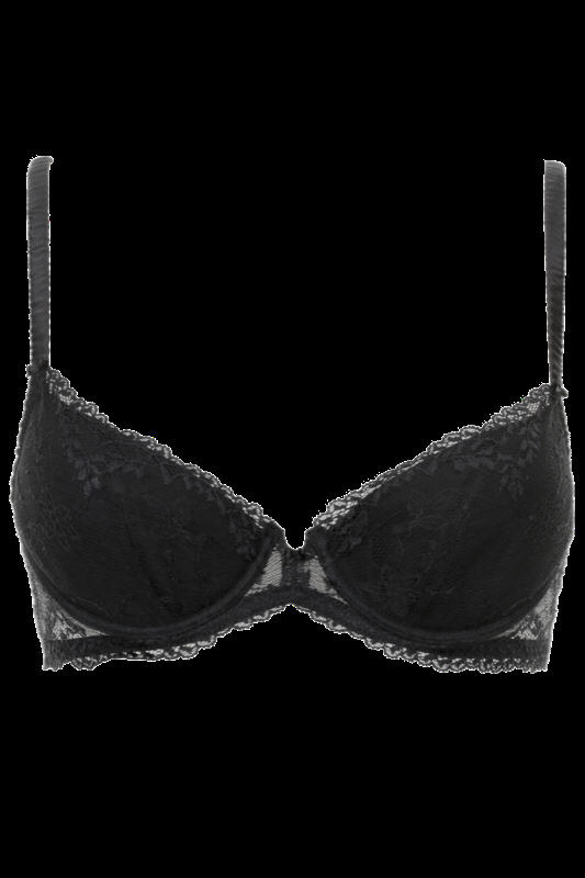 LINGERIE Akita gefütterte drei-viertel Schale aus Spitze in Schwarz Fabrikpreis