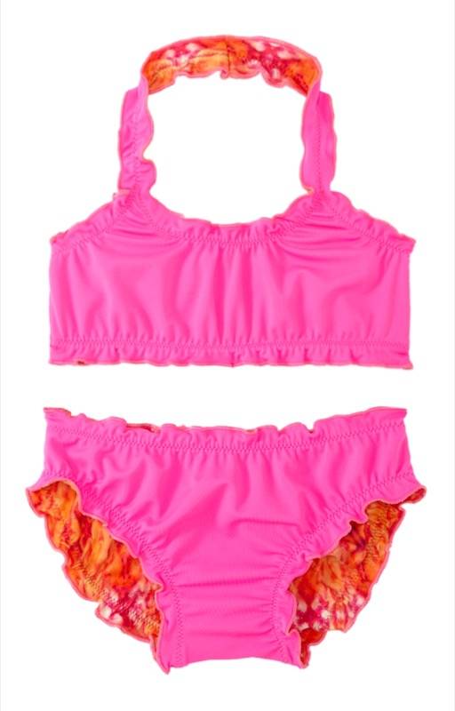 KINDER Girls Clara Triangle Bikini Coral Print 50% Rabatt für begrenzte Zeit