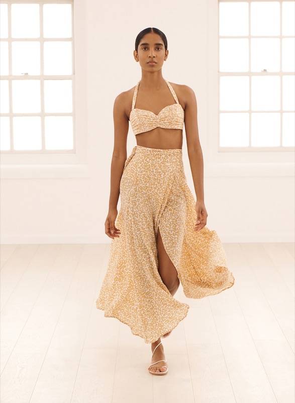 SALE Chiara Padded Bandeau Bikini Dotty Sand Im Verkauf