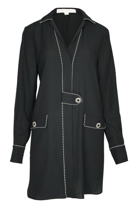 SALE Piped Luxe Minikleid schwarz Sonderangebot