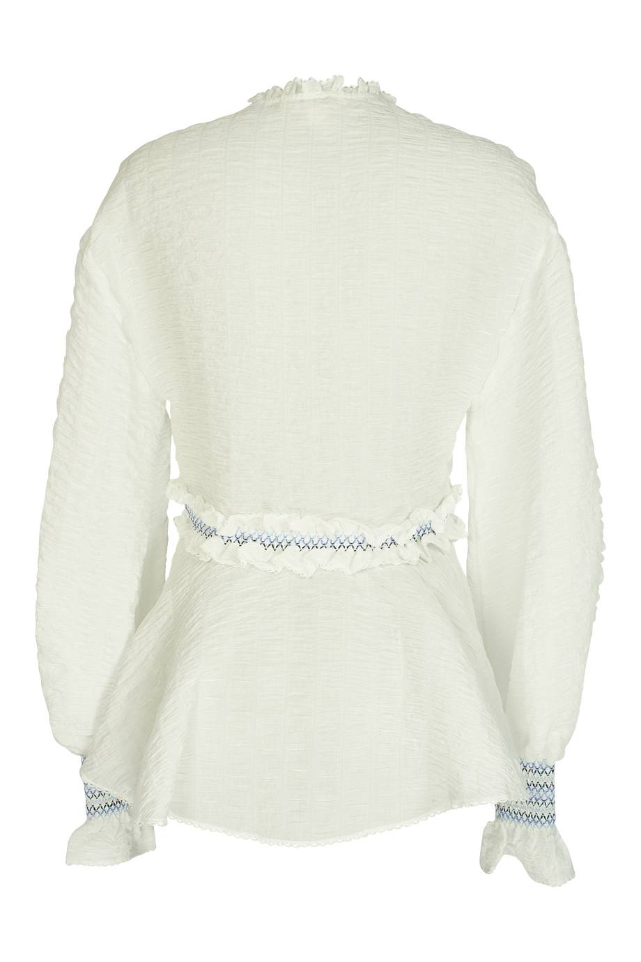SALE Gesmoktes V-Top in weiß Günstig kaufen