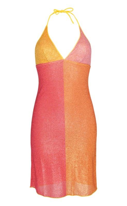 SALE Lurex Padded Minikleid Gelb Heißer Verkauf