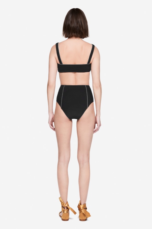 SALE Piped Luxe Strap Bikini schwarz Blitzangebot