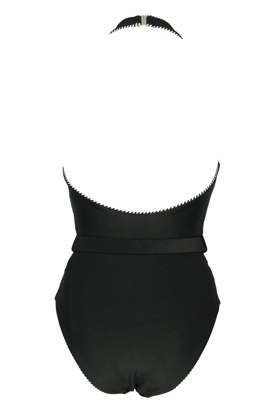 SALE Piped Luxe Badeanzug mit Gürtel schwarz Große Rabatte