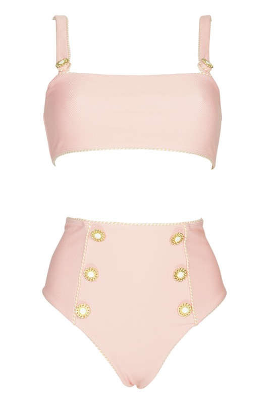 SALE Piped Luxe Strap Bikini Rosa Bestseller