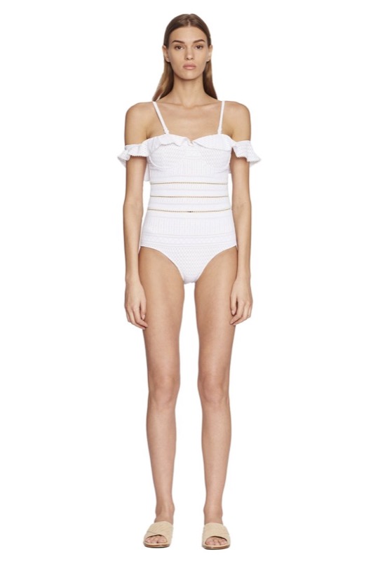 SALE Schulterfreier Push Up Badeanzug aus Spitze Saisonale Angebote