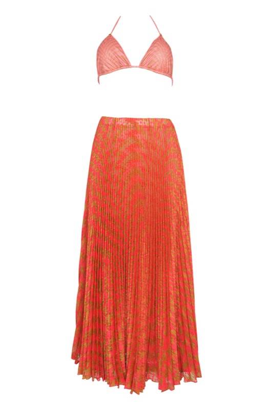SALE Plissé Rock mit geometrichem Muster Räumungsverkauf