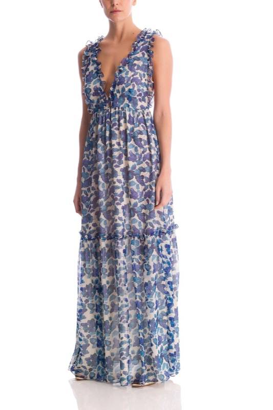 SALE Florales Maxikleid aus Seide Begrenzte Freigabe