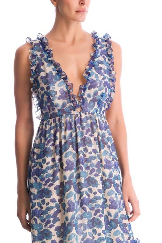 SALE Florales Maxikleid aus Seide Begrenzte Freigabe