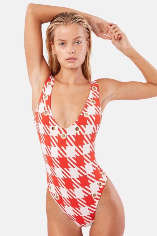 SALE Michelle Badeanzug in orange Kostenloser Versand international