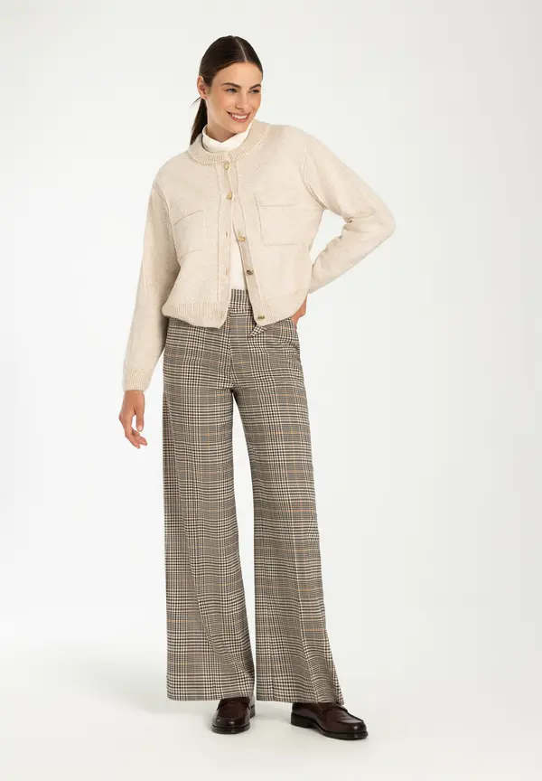 More & More kurzer Strickblouson, almond melange, Herbst-Kollektion Bestseller