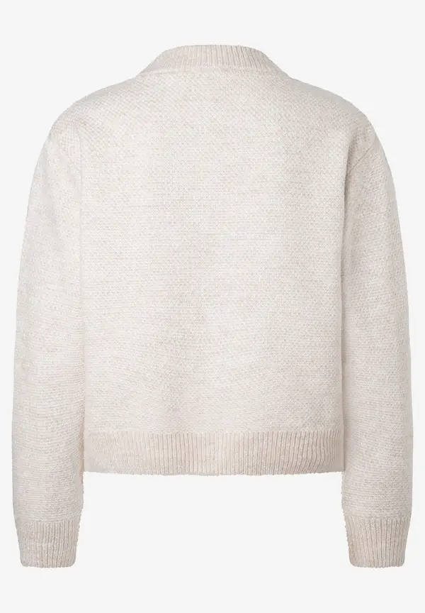 More & More kurzer Strickblouson, almond melange, Herbst-Kollektion Bestseller