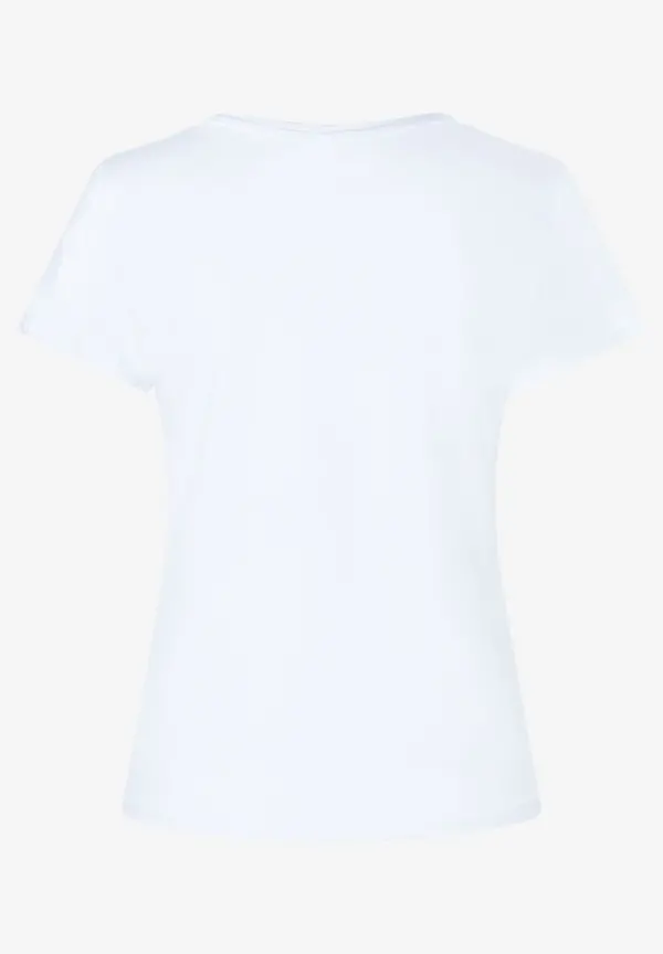 More & More T-Shirt mit Schriftzug, weiß, Herbst-Kollektion Super Sparpreis