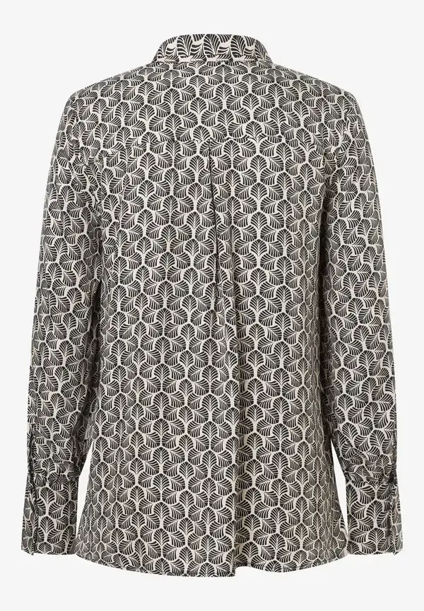More & More Printbluse mit Schluppe, beige/schwarz, Herbst-Kollektion Letzter Tag