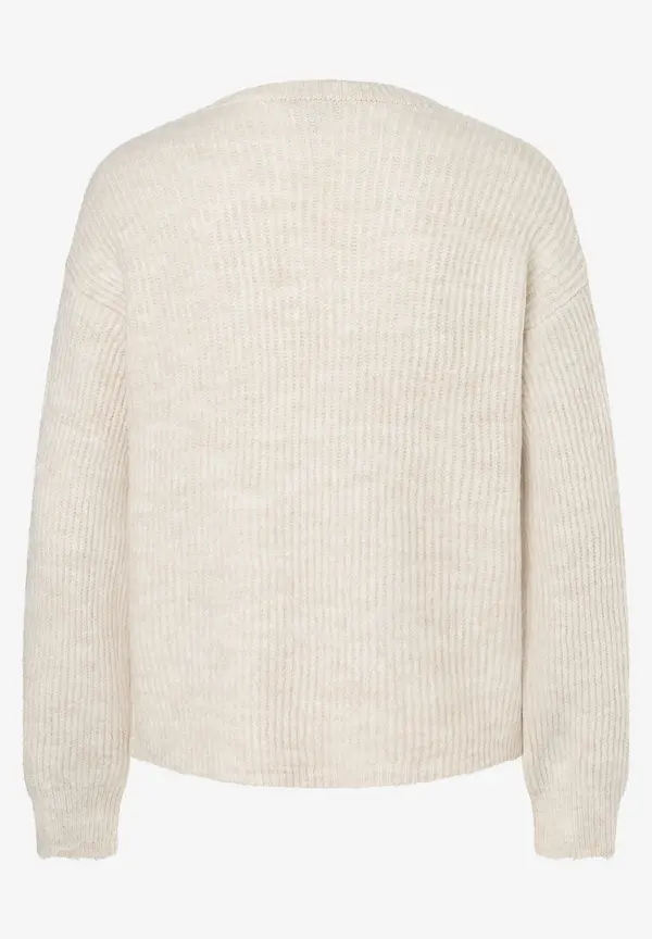 More & More Rippen-Strickjacke, almond melange, Herbst-Kollektion 50% Rabatt mit kostenlosem Versand