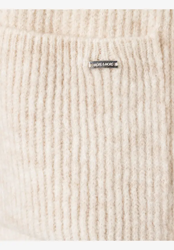More & More Rippen-Strickjacke, almond melange, Herbst-Kollektion 50% Rabatt mit kostenlosem Versand