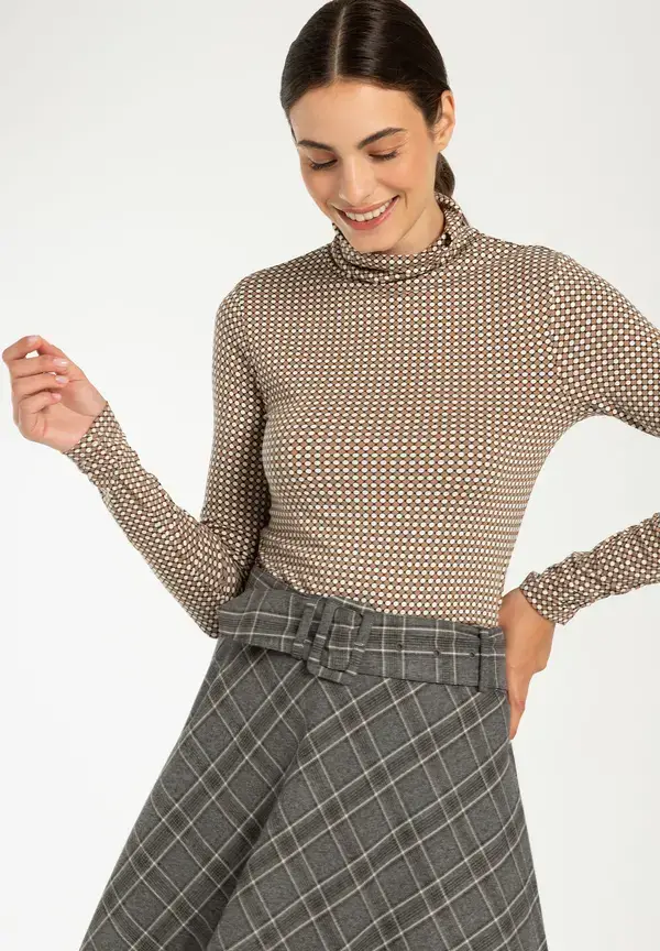 More & More Rollkragenshirt, Minimal-Print, Herbst-Kollektion 2025