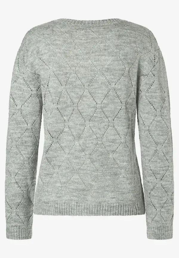More & More Ajour-Pullover, grau melange, Herbst-Kollektion Blitzverkäufe