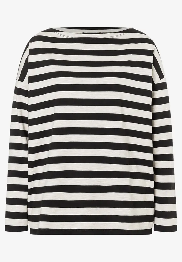 More & More Ringelshirt, schwarz/beige melange, Herbst Kollektion Versandkostenfrei