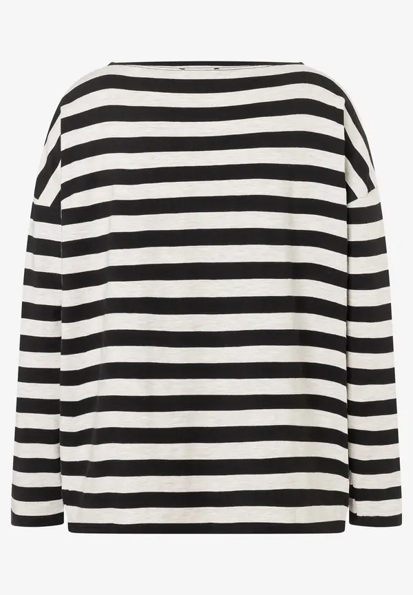 More & More Ringelshirt, schwarz/beige melange, Herbst Kollektion Versandkostenfrei