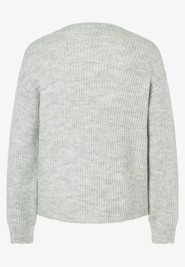 More & More Rippen-Strickjacke, grau melange, Herbst-Kollektion Exklusivangebot