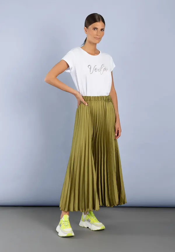 More & More T-Shirt mit Strass-Schriftzug, weiß Saisonschlussverkauf