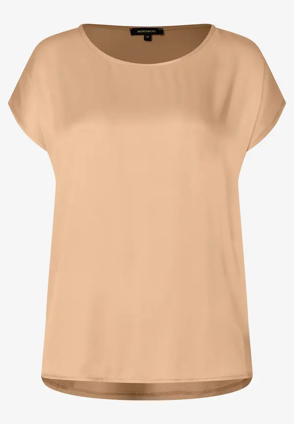 More & More Shirt mit Satinfront, warm beige Osterangebot