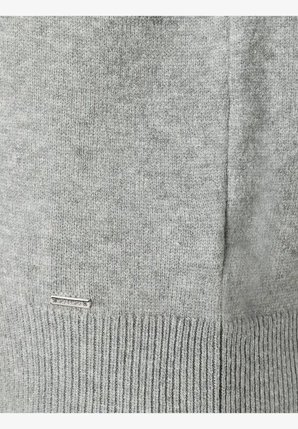 More & More Pullover mit Volantärmel, grau melange, Herbst-Kollektion Jubiläumsangebot