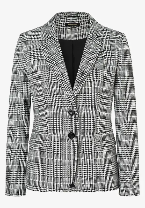 More & More Glencheck Blazer, schwarz/ecru, Herbst-Kollektion Heißer Verkauf