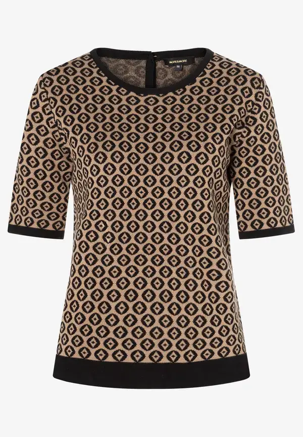 More & More Halbarm-Pullover mit Jacquardmuster, Herbst-Kollektion Neueste Mode