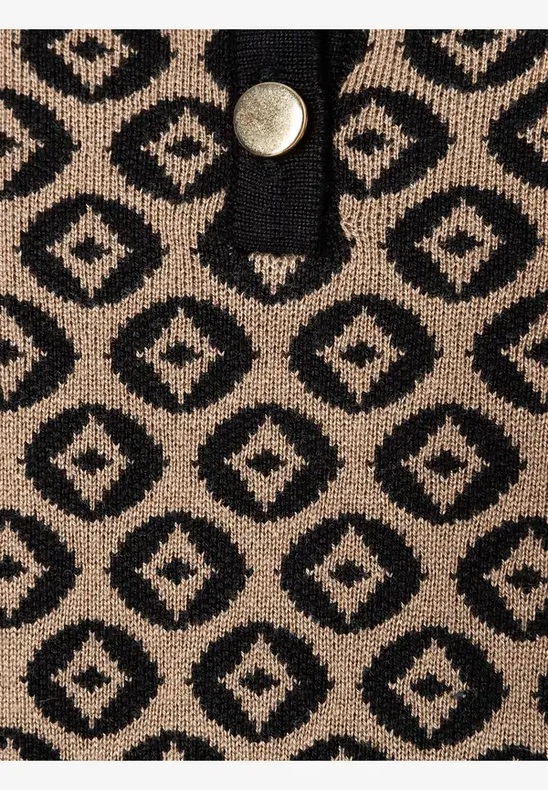 More & More Halbarm-Pullover mit Jacquardmuster, Herbst-Kollektion Neueste Mode