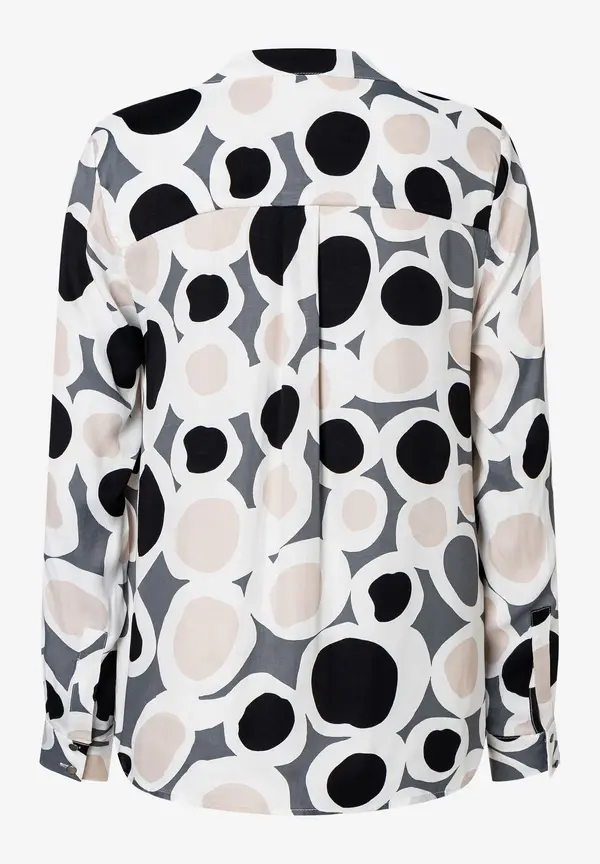 More & More Printbluse, ecru/grau/schwarz, Herbst-Kollektion Begrenzte Freigabe