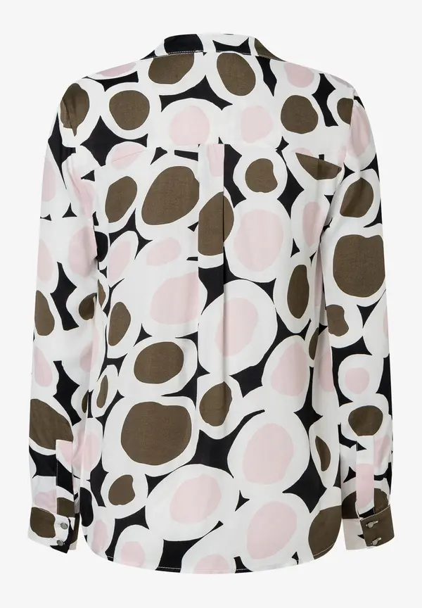 More & More Printbluse, rosé/olive/schwarz, Herbst-Kollektion Letzte 3 Tage