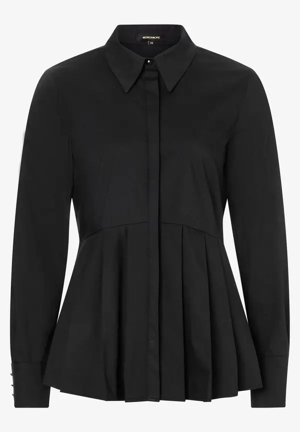 More & More Hemdbluse mit Falten-Detail, schwarz, Herbst-Kollektion Bis zu 50% Rabatt