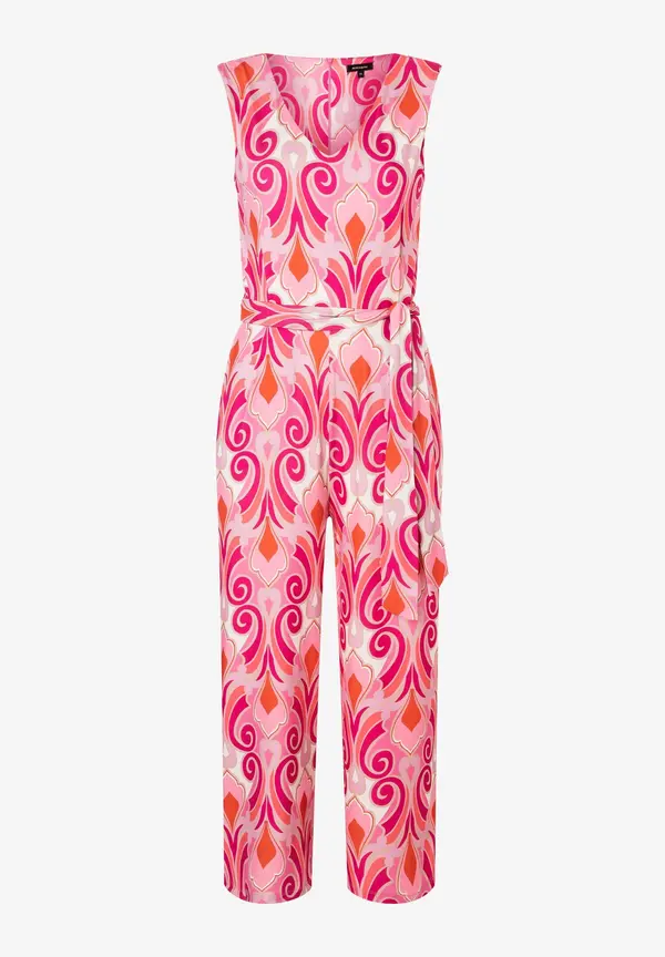 More & More Jersey Jumpsuit, Ornament-Print, rosa/rot/pink Bis zu 55% Rabatt