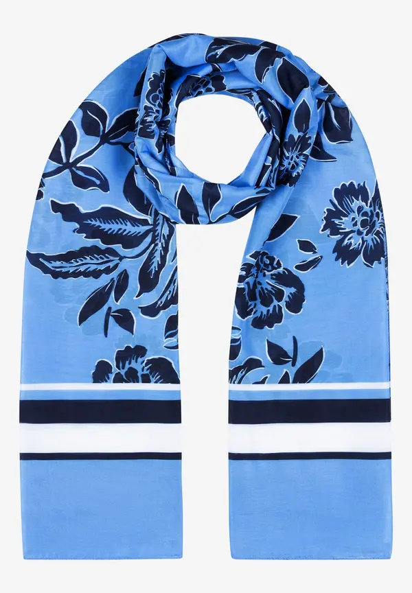 More & More Printschal, hellblau/marine, Frühjahrs-Kollektion zollfrei