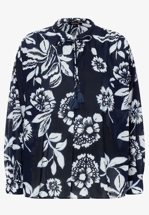 More & More Baumwollbluse, marine/weiß, Frühjahrs-Kollektion 50% Rabatt für begrenzte Zeit