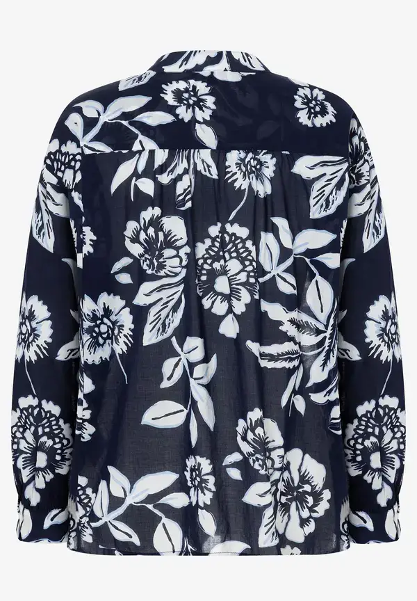 More & More Baumwollbluse, marine/weiß, Frühjahrs-Kollektion 50% Rabatt für begrenzte Zeit