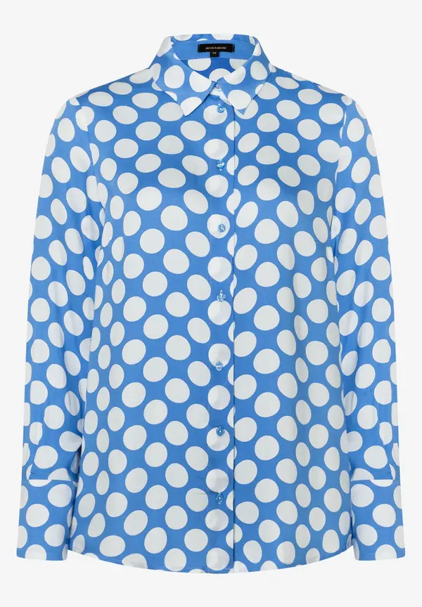 More & More Tupfenbluse, hellblau/ecru, Frühjahrs-Kollektion Limitierter Zeitrabatt