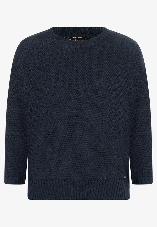 More & More Strukturpullover, 3/4 Arm, marine, Frühjahrs-Kollektion Fabrik Onlineshop