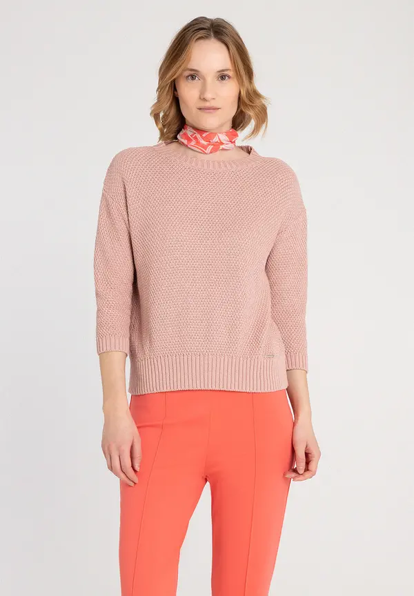 More & More Strukturpullover, 3/4 Arm, rosa, Frühjahrs-Kollektion Rabatt