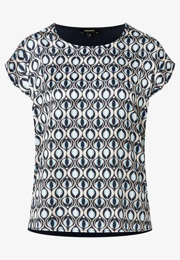 More & More Blusenshirt, grafischer Print, marine/hellblau, Frühjahrs-Kollektion Bestseller