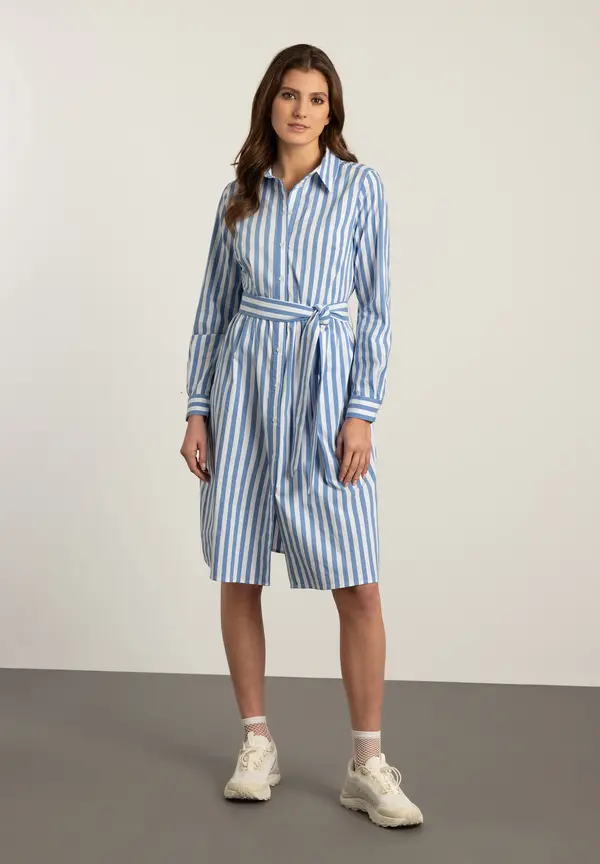 More & More Hemdblusenkleid mit Streifenmuster, blau/weiß, Frühjahrs-Kollektion Saisonale Angebote