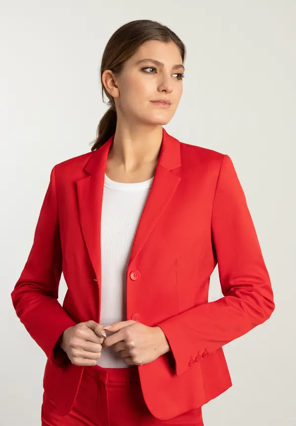 More & More Blazer mit feiner Struktur, rot, Frühjahrs-Kollektion Räumungsverkauf