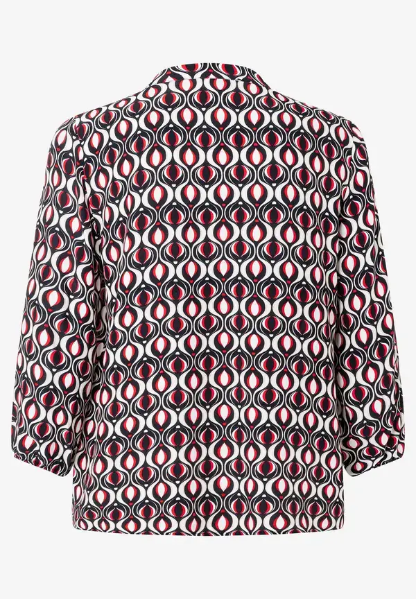 More & More Viskosebluse, grafischer Print, marine/rot, Frühjahrs-Kollektion Tägliche Deals