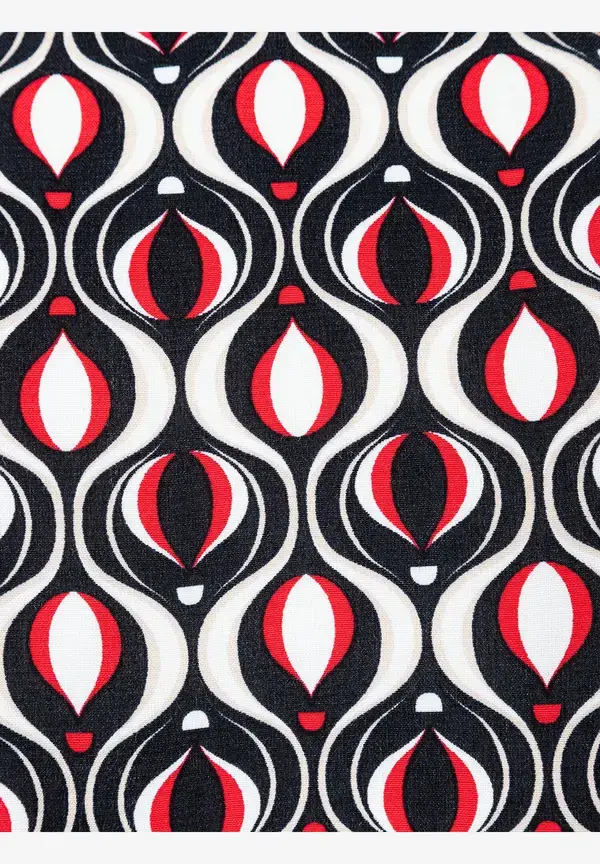 More & More Viskosebluse, grafischer Print, marine/rot, Frühjahrs-Kollektion Tägliche Deals