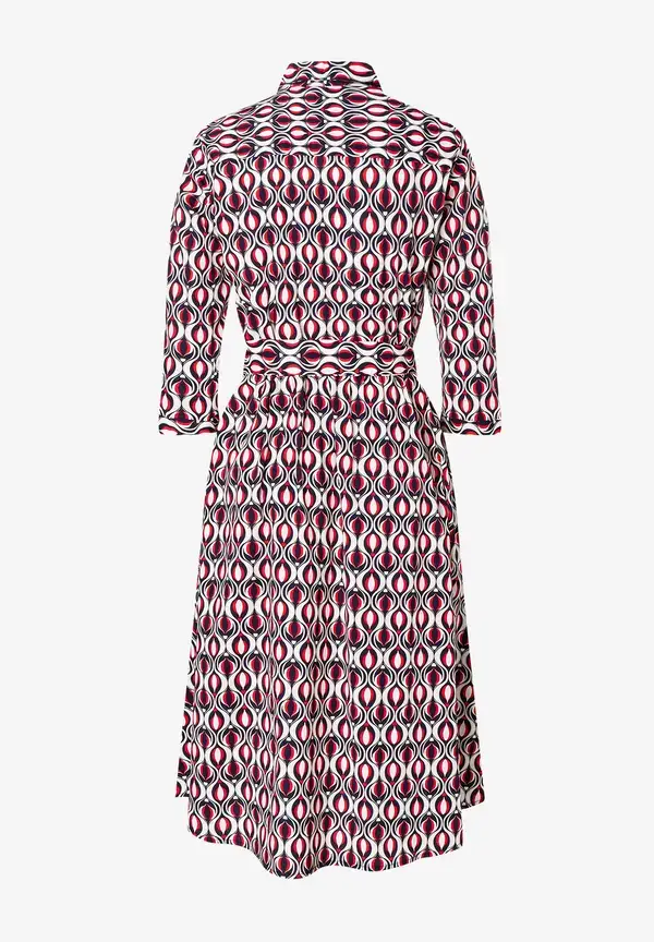 More & More Hemdblusenkleid, grafischer Print, marine/rot, Frühjahrs-Kollektion Super Sparpreis