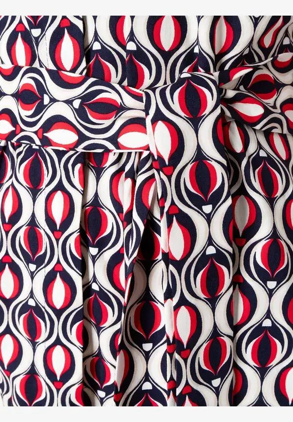 More & More Hemdblusenkleid, grafischer Print, marine/rot, Frühjahrs-Kollektion Super Sparpreis