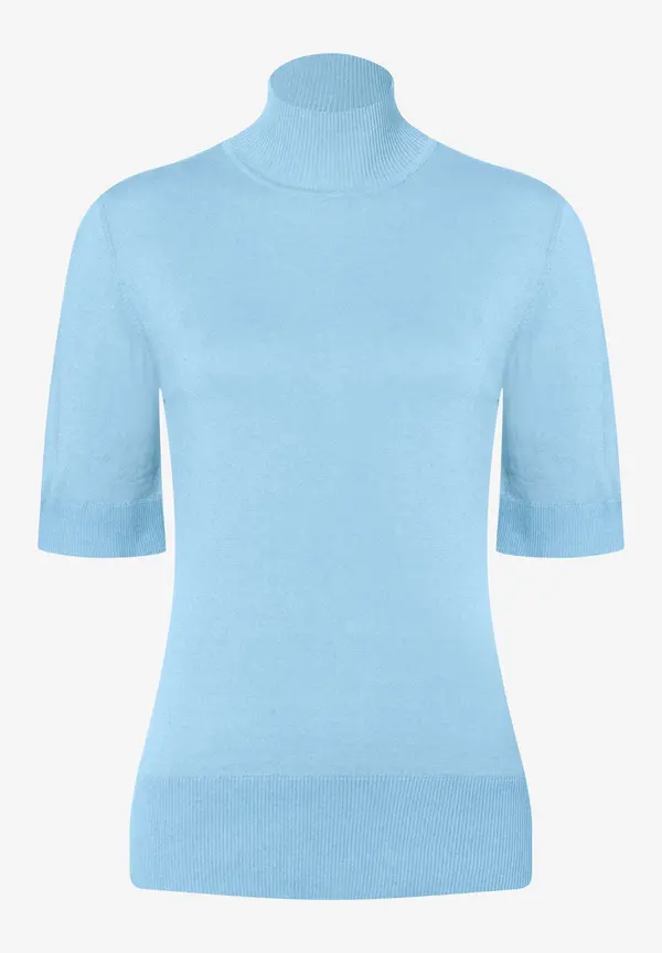 More & More Kurzarm-Pullover mit Kaschmir, hellblau, Frühjahrs-Kollektion Wochenangebot